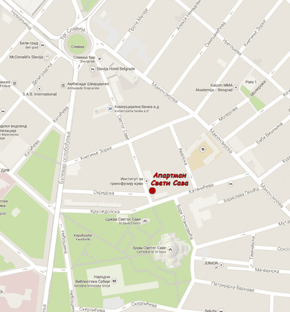 Sveti Sava karta lokacije